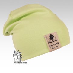 Bavlněná čepice Pastels DOUBLE - vzor 04 - zelenkavá