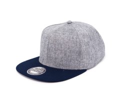 Kšiltovka Snapback melange - vzor 03 - šedý melír/námořní modrá vel. 56-60