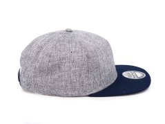 Kšiltovka Snapback melange - vzor 03 - šedý melír/námořní modrá