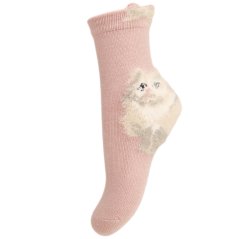 Dětské ponožky - vzor 198 - starorůžová - kočička
