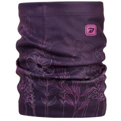 Fleecový nákrčník Yetti - vzor 49 - tmavě fialová - květiny