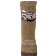 Dětské ponožky - vzor 230 - khaki zelená - auto