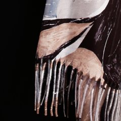 Dámská elegantní šála - vzor 071 - černá / bílá - květiny