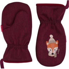 Dětské softshellové rukavice  - vzor 01 - liška / fialová