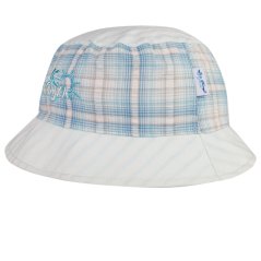 Letní bavlněný klobouk Hawaii - vzor 126 - tyrkysová kostka