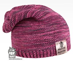 Pletená čepice Colors - vzor 08 - růžový melír
