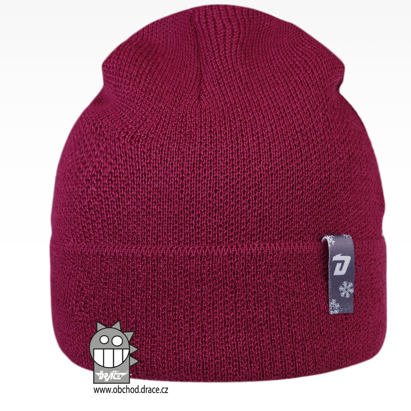 Merino pletená čepice Urban - vzor 07 - starorůžová tmavá