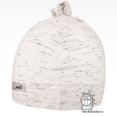 Bavlněná kojenecká čepice Uzlík - vzor 12 - bílá melír