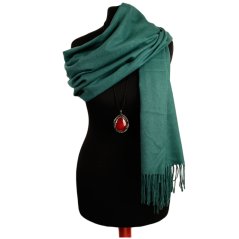 Dámská elegantní šála - vzor 041 - lahvově zelená