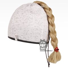 Bavlněná čepice na culík - vzor 03 - bílá melír