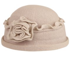 Dámský zimní vlněný klobouk - vzor 102 - světle šedá