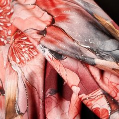 Dámská elegantní šála - vzor 001 - bordó - květiny