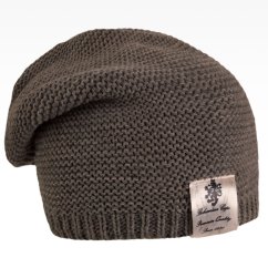 Pletená čepice Colors - vzor 21 - šedohnědá