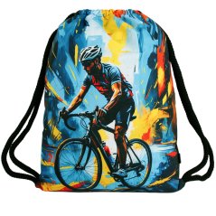 Sportovní vak - vzor 39 - modrá - cyklista