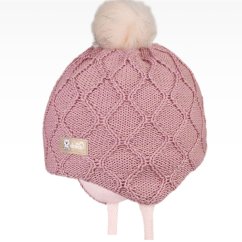 Merino pletená kojenecká laponka Vivo - vzor 01 - fialková
