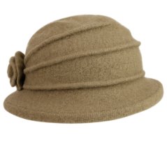 Dámský zimní vlněný klobouk - vzor 106 - světlá olivová