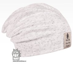 Bavlněná čepice Pastels DOUBLE - vzor 25 - bílá / melír