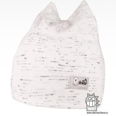 Bavlněná kojenecká čepice Čertík - vzor 02 - bílá / melír