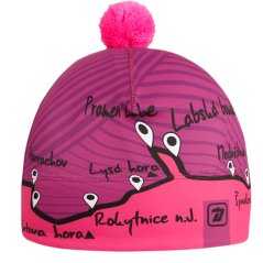 Funkční čepice Flavio Krkonoše  - vzor 003 - fialová / růžová