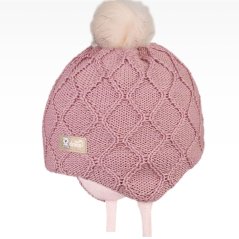 Merino pletená kojenecká laponka Vivo - vzor 01 - fialková