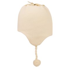 Zimní vlněná pletená laponka  - vzor 084 - bílá / zelená