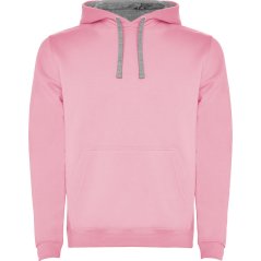 Dětská mikina s kapucí Urban - vzor 4858 - světle růžová/šedý melír