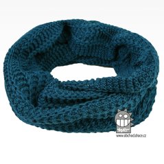 Merino pletená šála chomout Harmony - vzor 03 - petrol