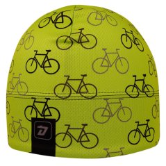 Funkční čepice Bruno - vzor 223 - fluo zelená - cyklo - čepice na jaro / podzim