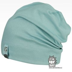 Spadlá bavlněná čepice Alan - vzor 26 - zelenomodrá světlá