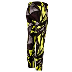 Dětské legíny Silky - vzor 08 - černá/FLUO žlutá - obrazce