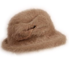 Dámský zimní klobouk - vzor 080 - šedobéžová - chlupatina