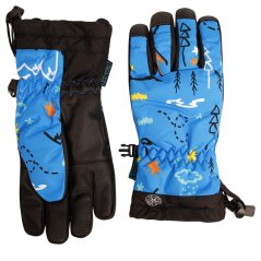 Dětské šusťákové prstové rukavice - vzor 017 - královská modrá