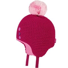 Laponka a nákrčník pletený Bambi set - vzor 19 - fialovo růžová