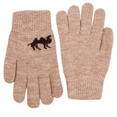 Dětské pletené prstové rukavice 4 - 6 let - vzor 068 - béžová