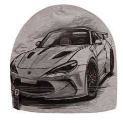 Bavlněná čepice Polo - vzor 93 - světle šedé - závodní auto