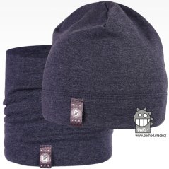 Set bavlněné čepice a nákrčníku Alan - vzor 08 - jeans