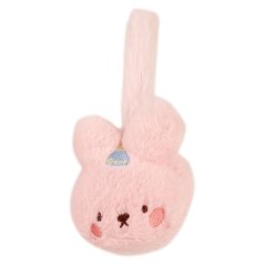 Zimní chlupaté klapky na uši - vzor 04 - světle růžová - králíček