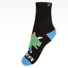 Dětské bavlněné ponožky - vzor 169 - černá  - dinosaurus