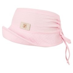 Letní mušelínový klobouk Ponytail - vzor 05 - světle růžová