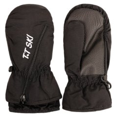 Dětské šusťákové palcové rukavice  4 - 5 let -  vzor 021 - černá