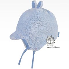 Fleecova kojenecká čepice Micka - vzor 01 - světle modrá