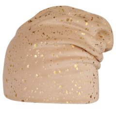 Spadlá čepice Velvet set - vzor 004 - béžová