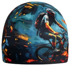 Bruno - vzor 205 - modrá - cyklista - čepice na jaro / podzim