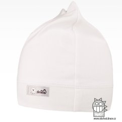 Bavlněná kojenecká čepice Čertík - vzor 01 - bílá
