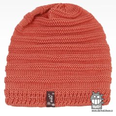 Merino pletená čepice Harmony - vzor 01 - lososová