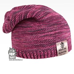Pletená čepice Colors - vzor 08 - růžový melír
