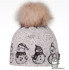 Flavio - chlupatá bambulka čepice pro zimní období. - vzor 22