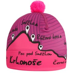 Funkční čepice Flavio Krkonoše  - vzor 003 - fialová / růžová