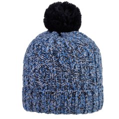 Zimní pletená čepice Berti - vzor 14 - modrá / melír