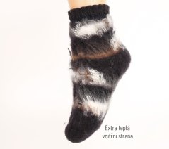 Dětské vlněné ponožky - vzor 002 - tmavě modrá - medvídci